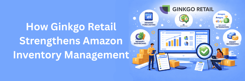 Ginkgo Retail logo integrated into an ecommerce inventory management visual representing system enhancement and platform-level optimization.